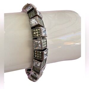 Judith Jack Sterling Silver and Cubic Zirconia Art Deco Vintage Pyramid Bracelet